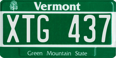 VT license plate XTG437