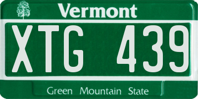 VT license plate XTG439