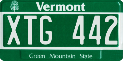 VT license plate XTG442