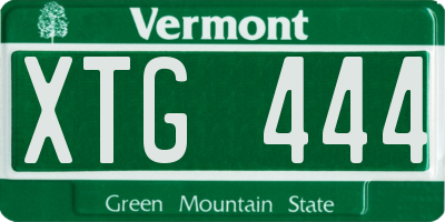 VT license plate XTG444