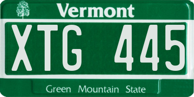 VT license plate XTG445