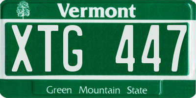 VT license plate XTG447