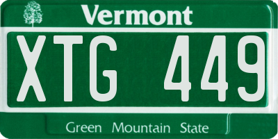 VT license plate XTG449