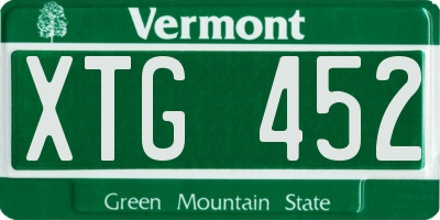 VT license plate XTG452