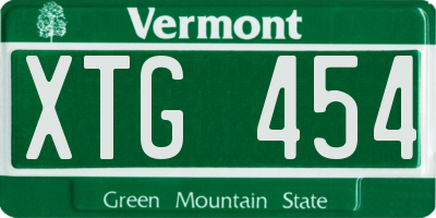 VT license plate XTG454