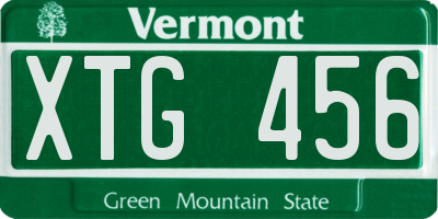 VT license plate XTG456