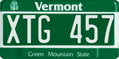 VT license plate XTG457