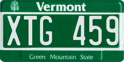 VT license plate XTG459