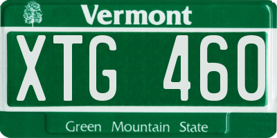 VT license plate XTG460