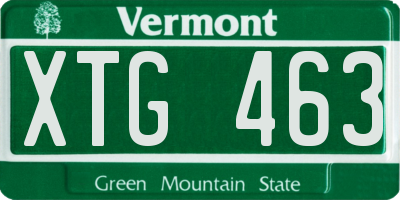 VT license plate XTG463
