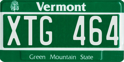 VT license plate XTG464