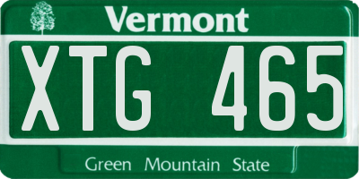 VT license plate XTG465
