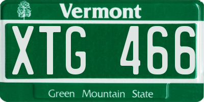 VT license plate XTG466