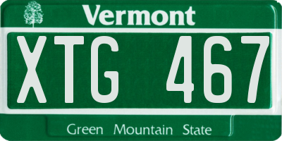VT license plate XTG467