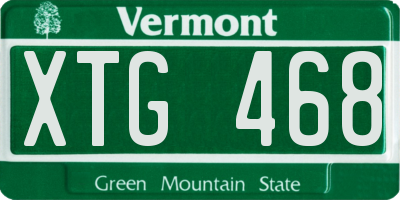 VT license plate XTG468