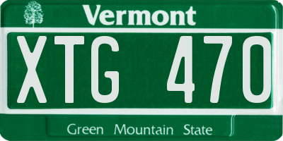 VT license plate XTG470