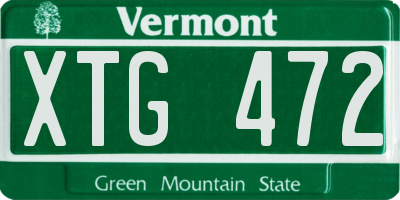 VT license plate XTG472