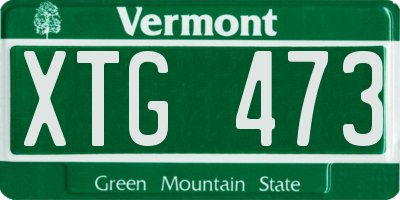 VT license plate XTG473