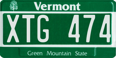 VT license plate XTG474