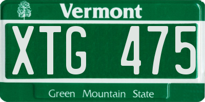 VT license plate XTG475