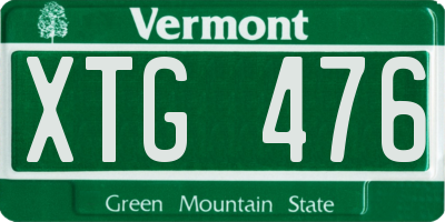 VT license plate XTG476