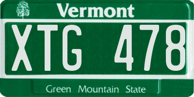 VT license plate XTG478