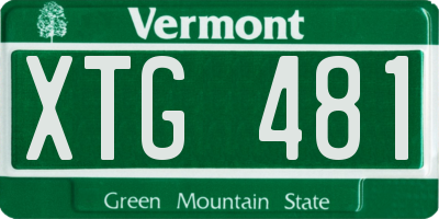 VT license plate XTG481