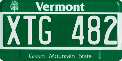 VT license plate XTG482