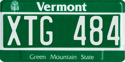 VT license plate XTG484