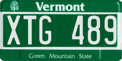VT license plate XTG489