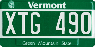 VT license plate XTG490