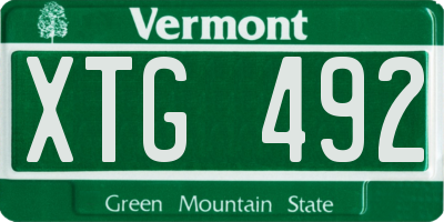 VT license plate XTG492