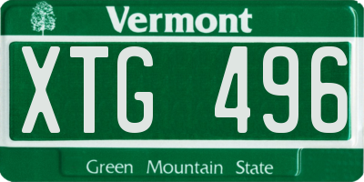 VT license plate XTG496