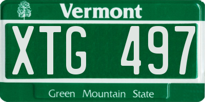 VT license plate XTG497