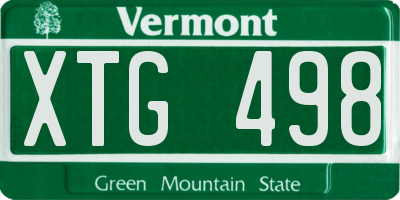 VT license plate XTG498