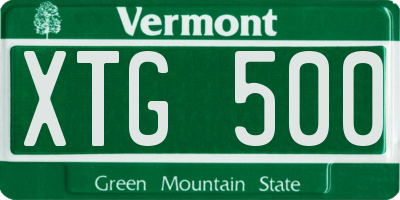 VT license plate XTG500