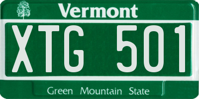 VT license plate XTG501