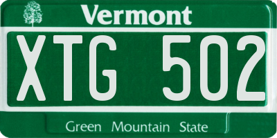 VT license plate XTG502