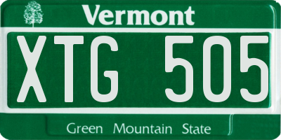 VT license plate XTG505