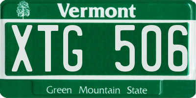 VT license plate XTG506