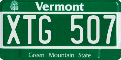 VT license plate XTG507