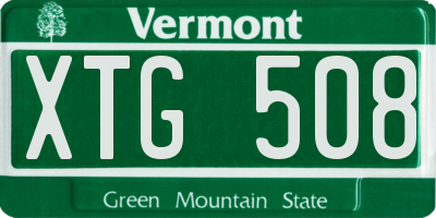 VT license plate XTG508