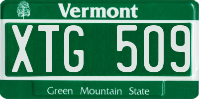 VT license plate XTG509