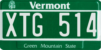 VT license plate XTG514