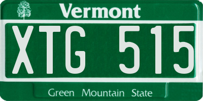 VT license plate XTG515