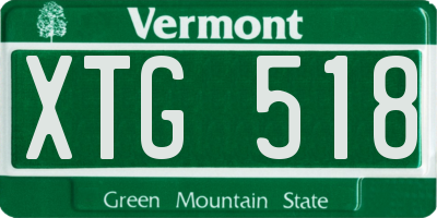 VT license plate XTG518