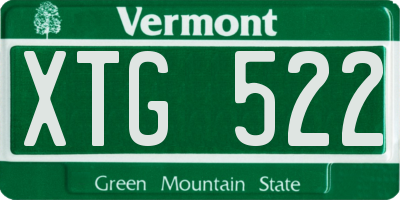 VT license plate XTG522