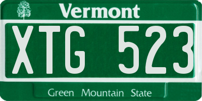 VT license plate XTG523