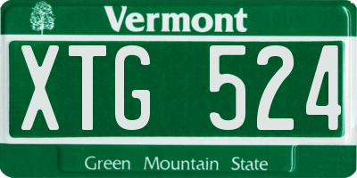 VT license plate XTG524