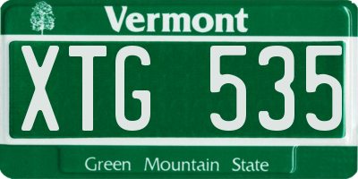 VT license plate XTG535